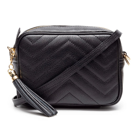 Elie Beaumont Quilted Cross Body Bag - Black