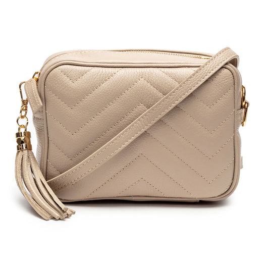 Elie Beaumont Quilted Cross Body Bag - Biscuit