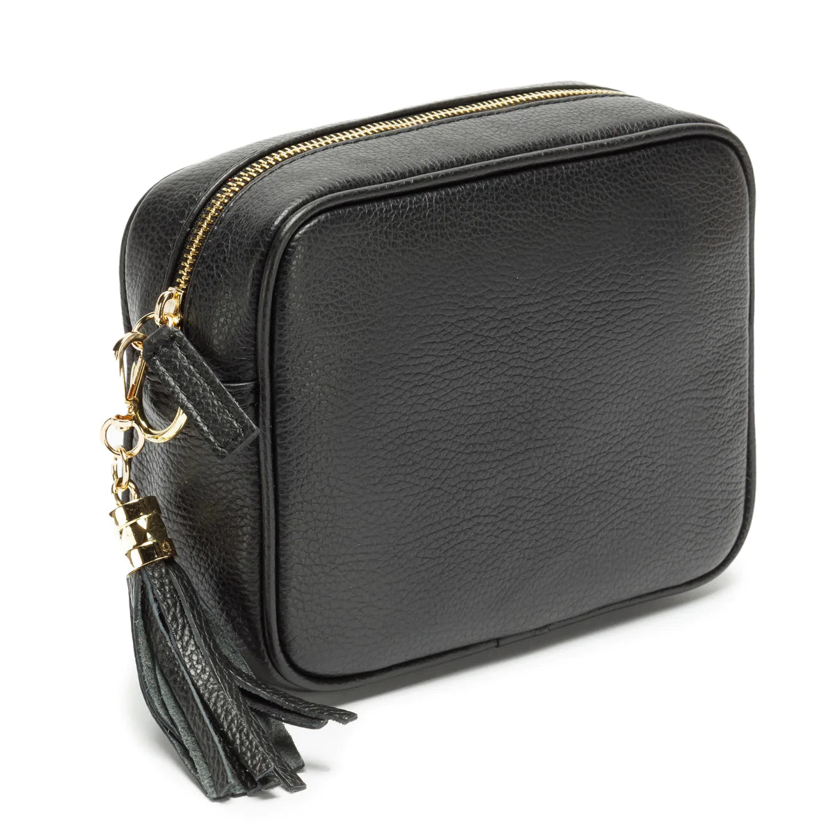 Elie Beaumont Cross Body Tassel Bag Black with two straps